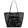 LX073 Summer Travel Mesh Beach Bag for Beach Vacation Swimming Family Travel Essentials Mesh Beach Tote Bag for Women
