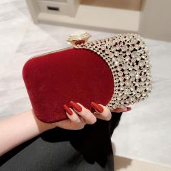Hot Sale Bridal Wedding Clutch Purse  Luxury Party velvet Evening Bag