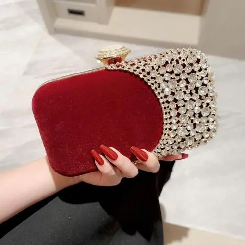 Hot Sale Bridal Wedding Clutch Purse  Luxury Party velvet Evening Bag