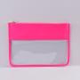 Keymay 19 Colors RTS Stock High Quality Bright Colors Personalized Letter Pvc Clear Pouch Makeup Pouch Bag Flat Cosmetic Bag