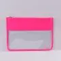 Keymay 19 Colors RTS Stock High Quality Bright Colors Personalized Letter Pvc Clear Pouch Makeup Pouch Bag Flat Cosmetic Bag
