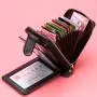 ZR259 Cow Leather Driver's License Bag RFID Leather Zipper Organ Wallet Anti-theft Brush Driving License Leather Case