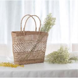 Simple Design Rattan Tote Bag Sea Grass Woven Summer Beach Handbag For Girls