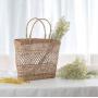 Simple Design Rattan Tote Bag Sea Grass Woven Summer Beach Handbag For Girls