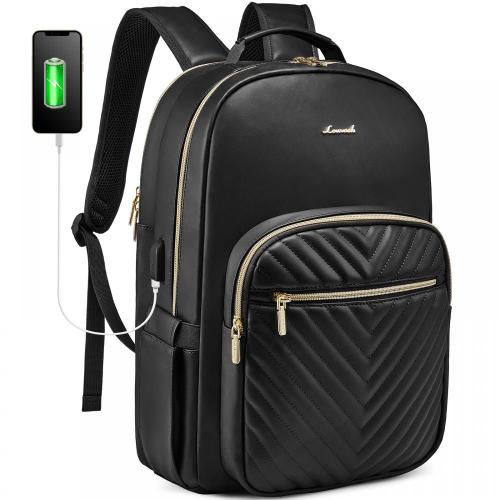 LOVEVOOK 2022 new arrival custom school Bookbag leather women men travel bags 15.6 17in Work Business College laptop backpacks