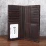 High Quality Vintage long leather wallets for men crazy horse leather bifold wallet Card Slots Bag Cash Clip Wallets For man