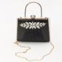 Elegant Big Bling Rhinestone Pu Leather Fashion Party High Quality Luxury Ladies Golden Clutch Evening Bag