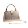 wholesale  leaf buckle metal chain handbag ladies luxury crystal clutch evening bags golden clutch woman party bag