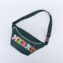 Keymay Pre-Sale Personalized Chenille Letter Patches Christmas Green Large Waist Bag Crossbody Bag Nylon Fanny Waist Pack