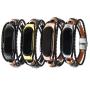 Hot Sale Bracelet Strap For Mi Band 3/4 NFC Buckle Metal Ethnic Style Beaded Retro Genuine Leather Element Replacement Wristband