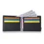 Men's Bi-fold Wallet For Gift RFID Feature Front Pocket Canvas Card Wallet With Label