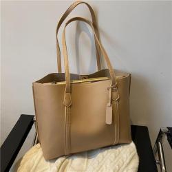 Women's large bag, new Korean style trendy, simple, large capacity soft leather tote bag, leisure and versatile shoulder bag.
