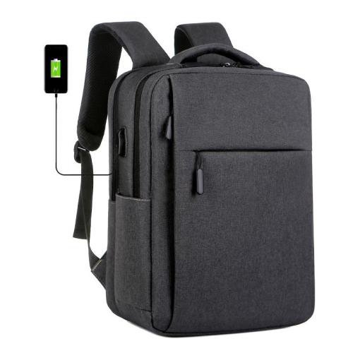 Unisex Large Capacity USB Laptop Backpack Waterproof Oxford Material Schoolbag with Zipper Closure for Students