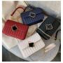 Korean Fashion Luxury  Chains Crossbody Hand Bags For Women PU Ladies Purses Girl Pure Color Diamond Lattice Custom Handbags
