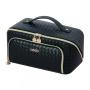 Private Label Portable PU Leather Makeup Bag Toiletry Organizer Make Up Pouch Flat Lay Opening Cosmetic Bag