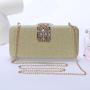 Super sparkly pink rhinestone personality trend fashion dress party bag women's wedding acrylic clutch bag