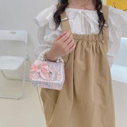 KB024 Hot Selling Shoulder Bags For Kids 2023 Children Fashion Bags Lovely Pearl Chain Purses Cartoon Princess Messenger Bags