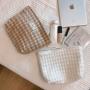 Fashion Solid Color Large Capacity Cosmetic Bag Custom Embroidery Lace Fabric Travel Bag Portable Makeup Pouch