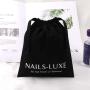 Custom Logo Printing Black Cotton Women's Coat Hair Dyer Travel Storage Bag Drawstring Shopping Cotton Muslin Pouch