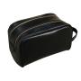 Double zipper men leather dopp kit leather wash bag organizer toiletry bag travel bag