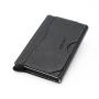 Durable and chic men leather wallet RFID protection  leather card holder pop up aluminum card case