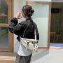 New Hip Hop Men's Waist Bag Rivet Sequins Silver Waterproof Messenger Bag Women's Unisex Waist Bag