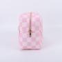 Wholesale Custom Logo Nylon Waterproof Makeup Bags Fashion Pink  Portable Travel Large Zipper Lady Cosmetic Bag