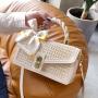 2022 New Texture Fashion Niche Design Straw Woven Bag Portable Diagonal Country Style Shoulder Messenger Small Square