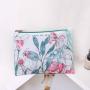 Eco-friendly Digital Printing Canvas Cosmetic Case Brush Storage Bag Customized Luxury Makeup Zipper Cotton Canvas Pouch