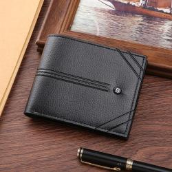 New Men's Casual Fashion Soft Wallet Large Capacity Multi-Card Short Wallet Waterproof Open Closure Type Cross-Border Supply