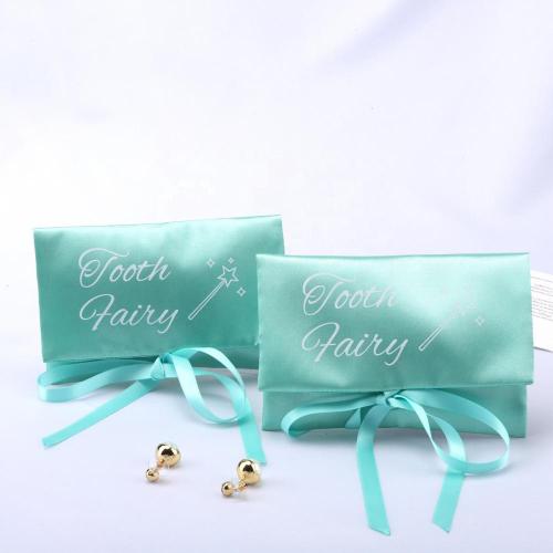 Luxury Double-Deck Satin Envelope Jewelry Pouch With Bow Envelope Silk Satin Gift Jewelry Packaging Dudt Bag