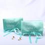 Luxury Double-Deck Satin Envelope Jewelry Pouch With Bow Envelope Silk Satin Gift Jewelry Packaging Dudt Bag