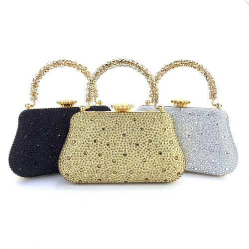 New design trendy wedding party bag elegant full dress bag ladies evening bags woman rhinestone handle handbag bulk sell pochette femme