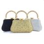 New design trendy wedding party bag elegant full dress bag ladies evening bags woman rhinestone handle handbag bulk sell pochette femme