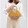Wooden Bead Woven Women Handbags Purse Ladies Casual Shoulder Small Handbags Bucket Clutch Bag Wholesale