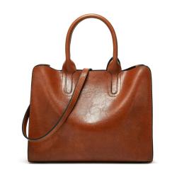 2024 Custom Oiled Waxed Vegan Leather Tote Bag Handbags For Vintage Women