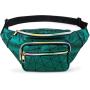 Gelory Fashion Casual Travel Shopping Hiking Women Men Fanny Pack PU Leather Waist Bag with 5 Pouches
