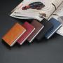 OEM036 Credit Card Holder Wallet Men Women Metal RFID Vintage Aluminium Bag Pop Up PU Leather Bank Cardholder Case New