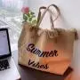 KBW473 Wholesale Women Bag New Handbag Simple Beach Travel Bag High Quality Ladies Canvas Single Shoulder Tote