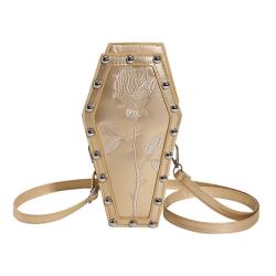 2023 Factory Vegan PU Leather Luxury Designer Gothic Coffin Shape Bag Custom Spooky Crossbody Bags for Women