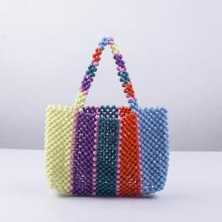 2024 Summer Holiday Transparent Bag Fairy Rainbow Crystal Beaded Purses Handbags Handmade Clear Purses Acrylic Shoulder Handbags