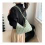 HR255 Women's Minimalist Temperament Gentle Soft Bag Nylon Pleated Underarm Bag Women's New Shoulder Crossbody Small Square Bag