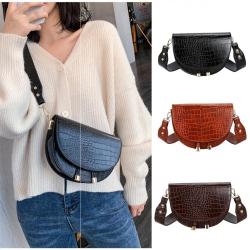 2024 new arrive Luxury Retro fashion saddle bag Crocodile PU leather small purse