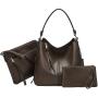 REALER 3pcs Custom Casual Retro PU Leather Crossbody Ladies Hands Bags Hobo Shoulder Bags Women Handbags and Purses