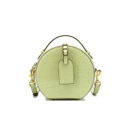 2024 Custom Crocodile Vegan Leather Round Hand Bags For Women Ladies Circle Purse