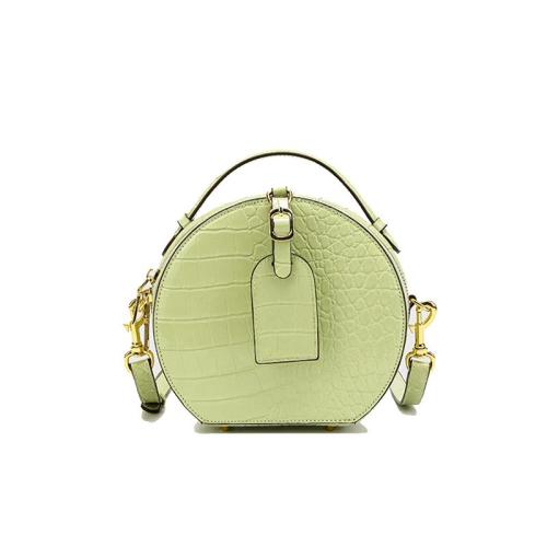 2024 Custom Crocodile Vegan Leather Round Hand Bags For Women Ladies Circle Purse