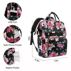 LOVEVOOK 2022 waterproof fashion Backpack university girls 15.6 Inch College flower Bookbag Women Travel Laptop Backpacks