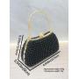 Ladies party black pearls clutch bag purses women's dress clutch bag evening bags metal handle chain dinner clutch handbags