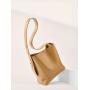 Women's niche high-end new cowhide bucket bag with large capacity single shoulder crossbody bag