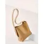 Women's niche high-end new cowhide bucket bag with large capacity single shoulder crossbody bag